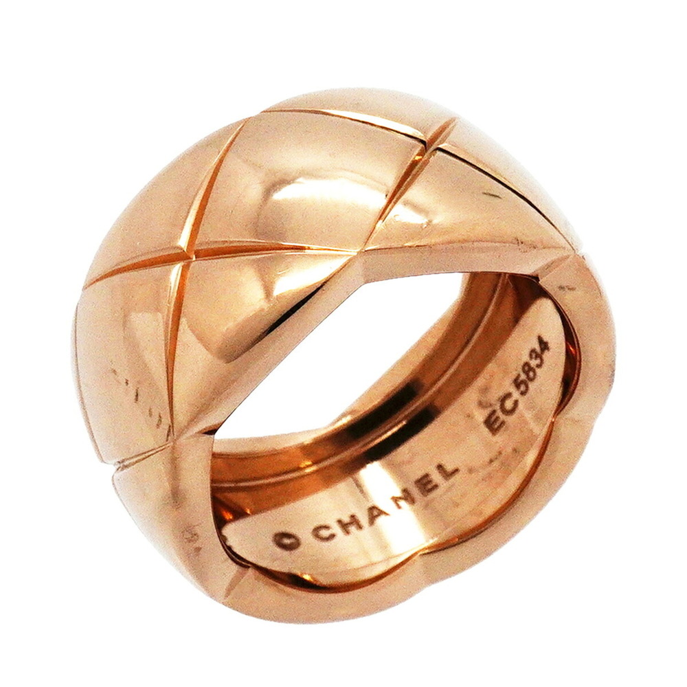Chanel Coco Crush Ring, Beige Gold, 18KPG Pink Size 52, Women's